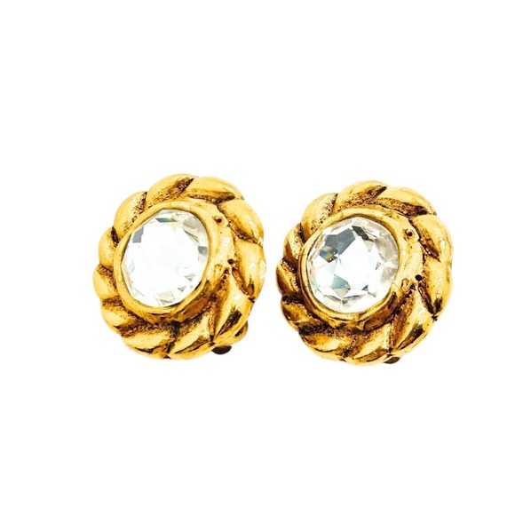 Authentic Chanel 24k Gold Plated Clip on Earrings - Picture 1 of 4